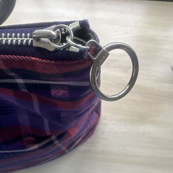 Coach Poppy Plaid Purple Pink Handbag Large gray condition - Picture 14 of 16